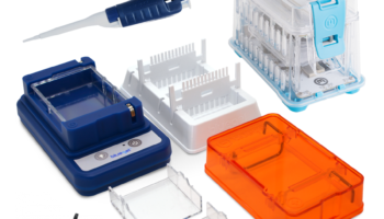 miniPCR thermal cycler, blueGel electrophoresis system, and micropipette