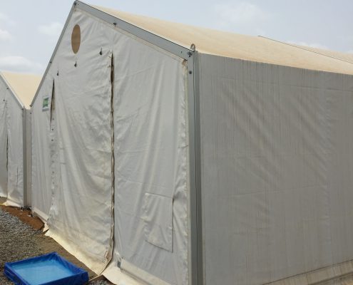 Ebola diagnostic tent in Makeni, Sierra Leone