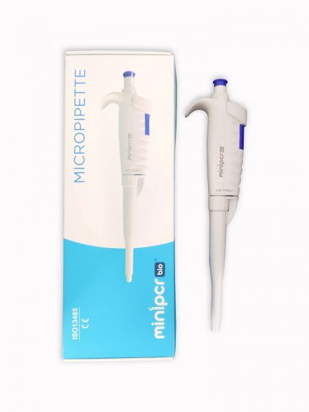 Set of four adjustable-volume micropipettes with rack: 100-1000 µl, 20-200  µl, 2-20 µl, and 0.5-10 µl (A-style) – miniPCR bio